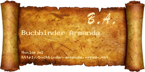 Buchbinder Armanda névjegykártya